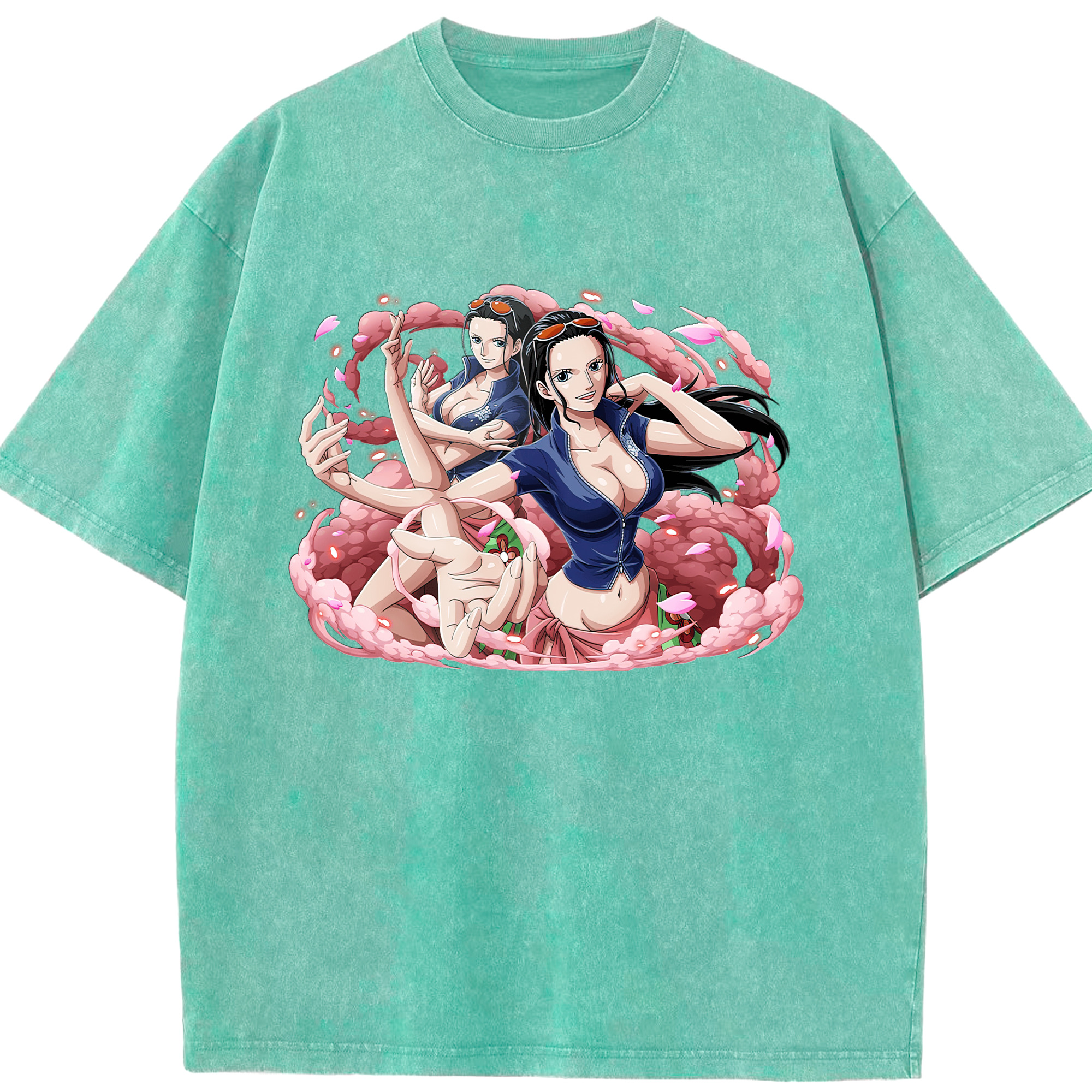 ワンピース ニコ・ロビン ONE PIECE Nico Robin 綿100% ヴィンテージ風 半袖Tシャツ（フロントプリント）